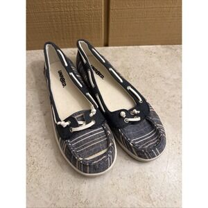 UNR8ED Women's Striped Canvas Slip-On‎ Boat Shoes Size 6.5